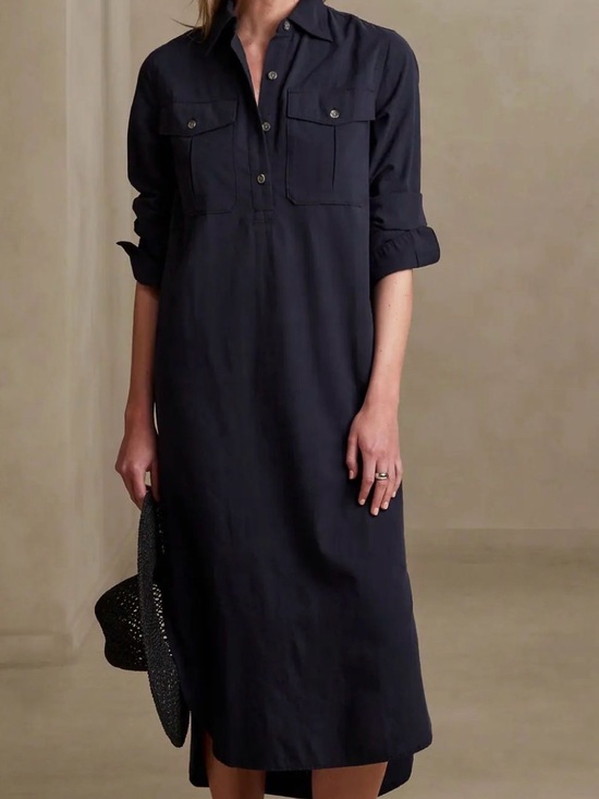 Banana Republic Factory Dresses & Skirts - Banana Republic Factory Navy Maxi Shirt Dress